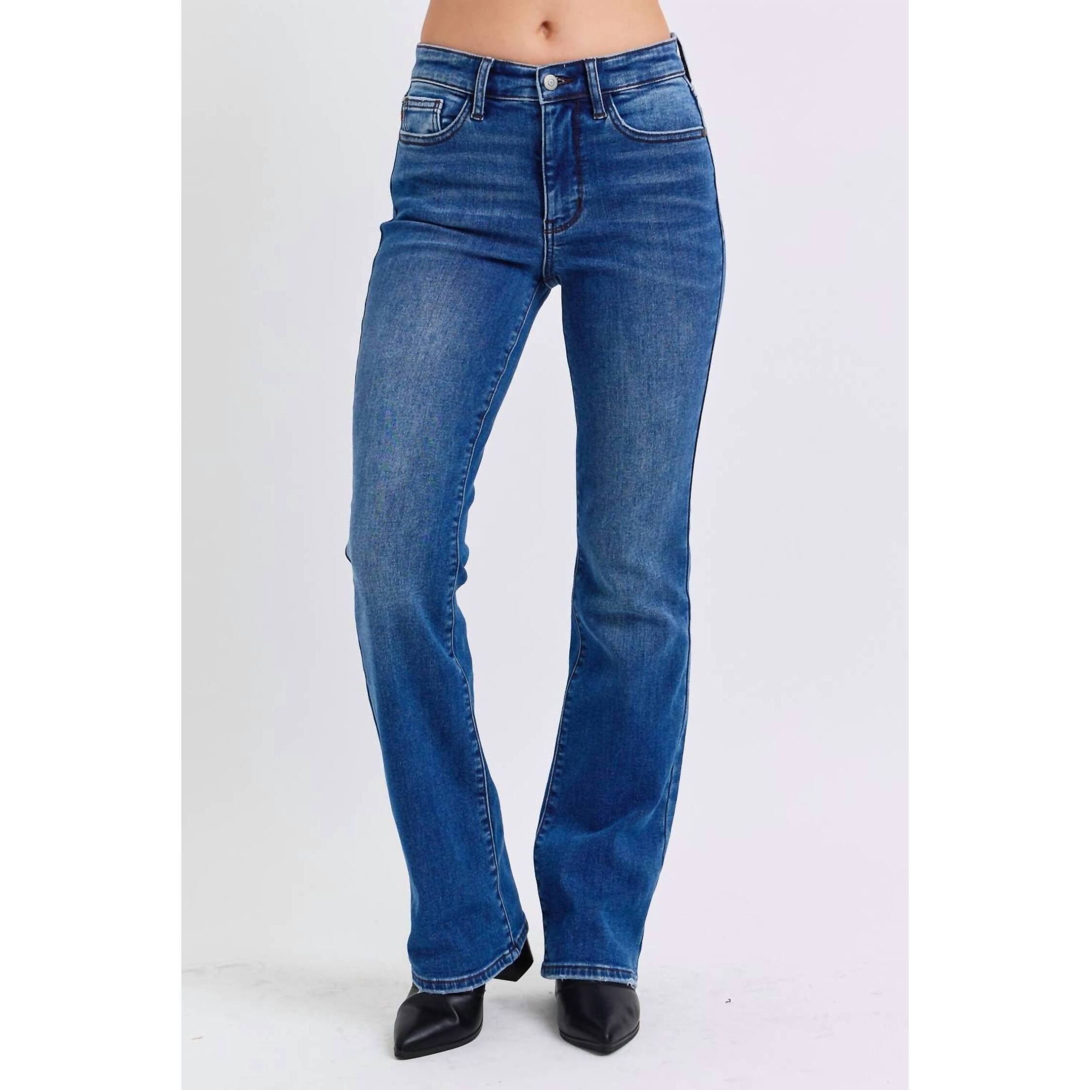 New Judy Blue Thermal Bootcut Jeans In Blue